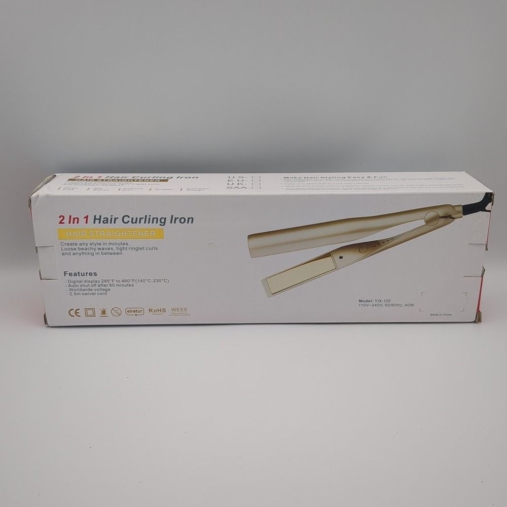 2 in 1 CURLING/STRAIGHTENING IRONS DIGITAL DISPLAY AUTO SHUTOFF